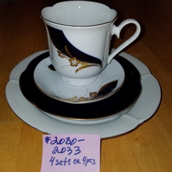 2031 Collectible 4 pc Tea Cup Freiberger Porzellan - Picture 2 of 7